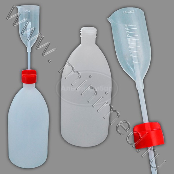 Бутылка-дозатор град. объема п/э1000мл с крышкой и контейнером ПМП 50мл, Kartell, упаковка 1/10шт