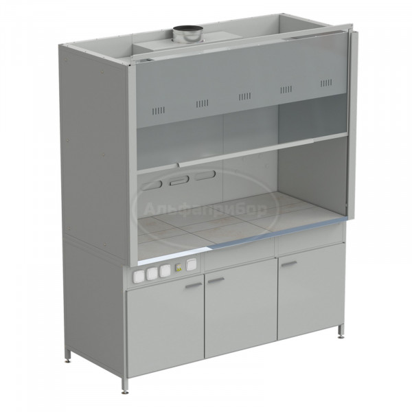 Шкаф вытяжной без подвода воды 1800х900х2145 мм, раб. поверхность - керамика