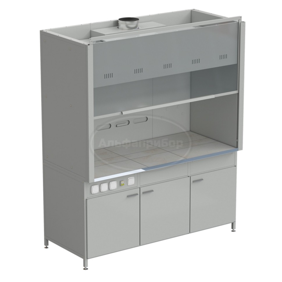 Шкаф вытяжной без подвода воды 1800х900х2145 мм, раб. поверхность - керамика