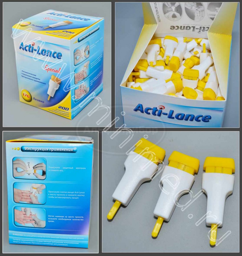 Ланцет Acti-lance Special, глубина разреза 2мм, лезвие шириной 1,5мм (17G), упаковка 200шт