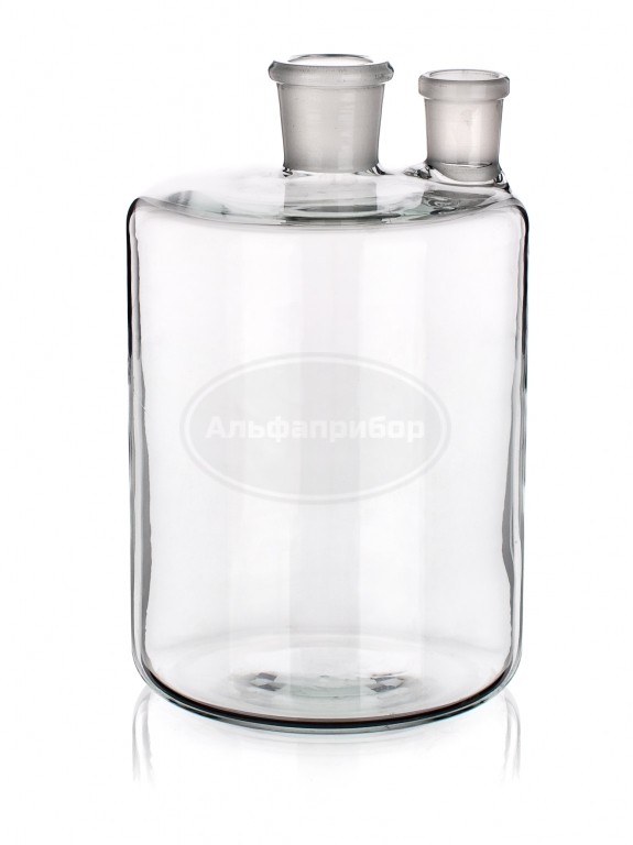 Бутыль Вульфа с 2-мя горловинами без крана 1000мл 24/29-19/26, Simax