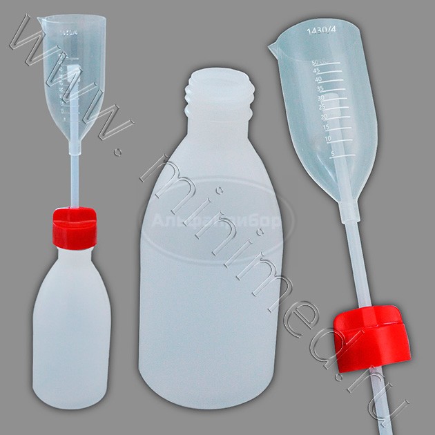 Бутылка-дозатор град. объема п/э 250мл с крышкой и контейнером ПМП 50мл, Kartell, упаковка 1/10шт