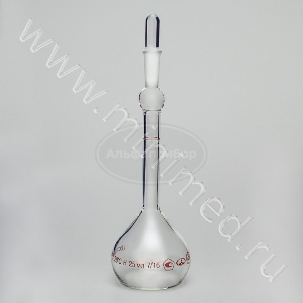 Пикнометр ПЖ2-25-КШ 7/16, ГОСТ 22524-77, МиниМедПром, упаковка 10шт