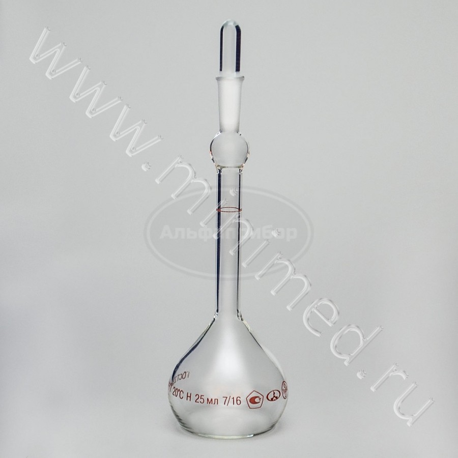 Пикнометр ПЖ2-25-КШ 7/16, ГОСТ 22524-77, МиниМедПром, упаковка 10шт