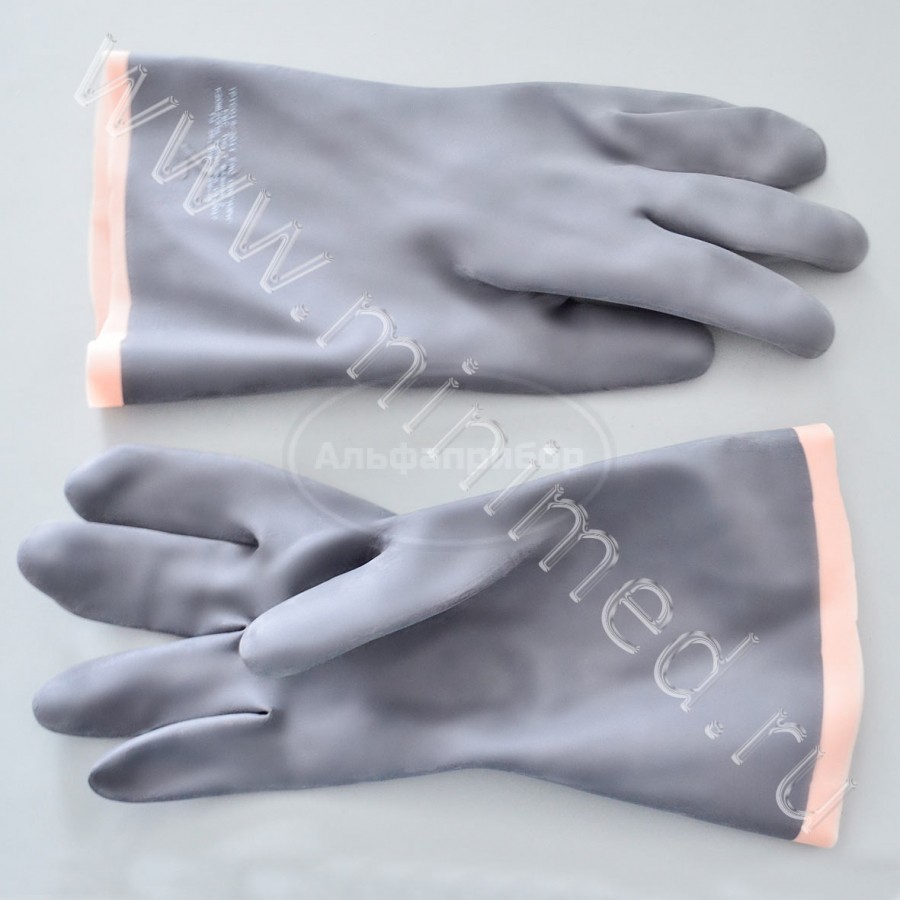 Перчатки резиновые технические КЩС "АЗРИХИМ" К20Щ20 тип.1, (размер 2)