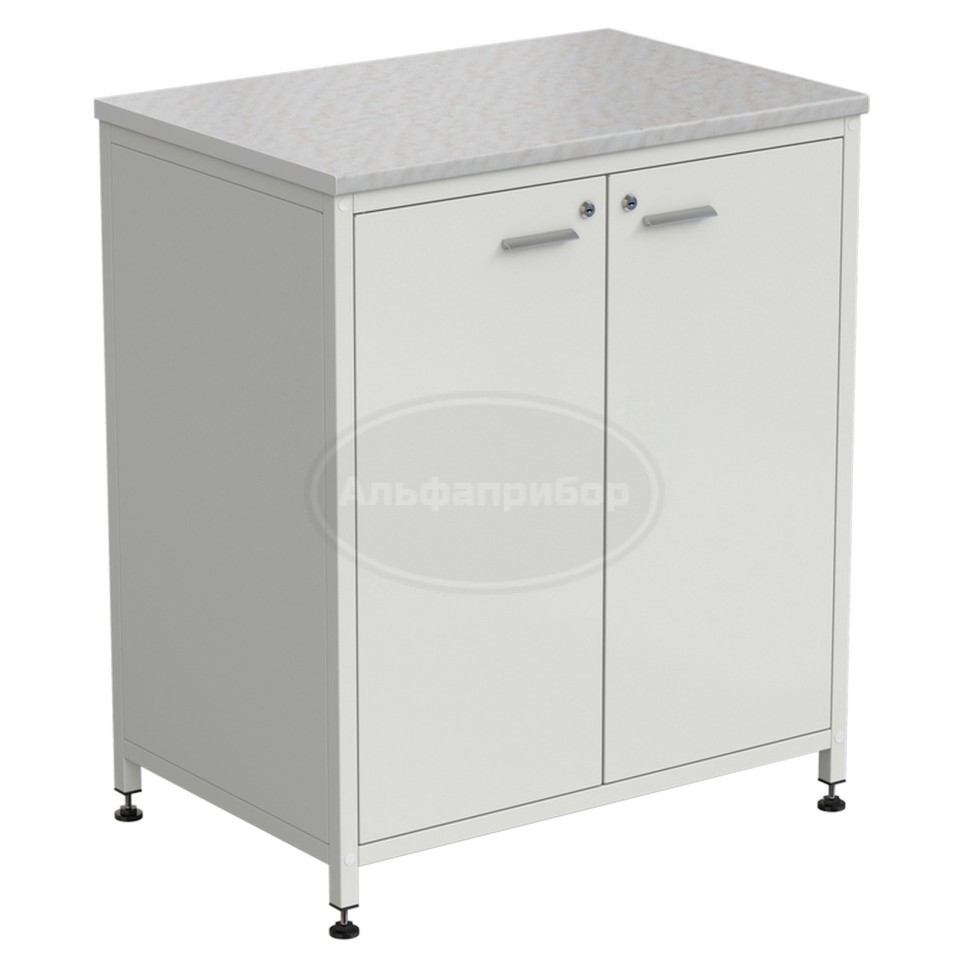 Шкаф-тумба белая 2 двери 910х615х1060 мм, раб. поверхность - белый ламинат