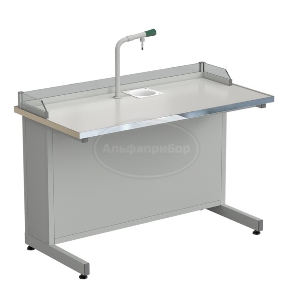 Стол ученический с подводом воды, с бортиком 1212х610х840 мм, раб. поверхность - Labgrade-лайт