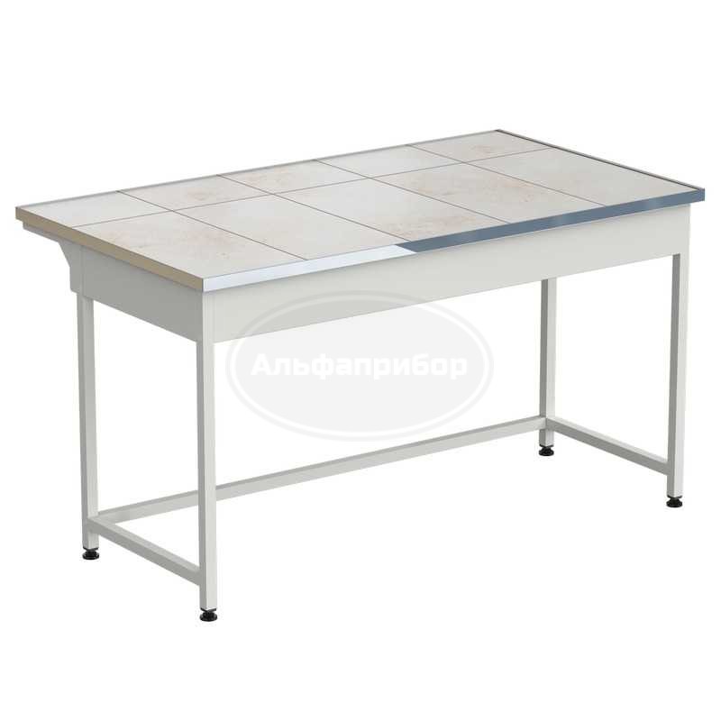 Стол приборный упрощенный 1515x850x850 мм, раб. поверхность - керамика