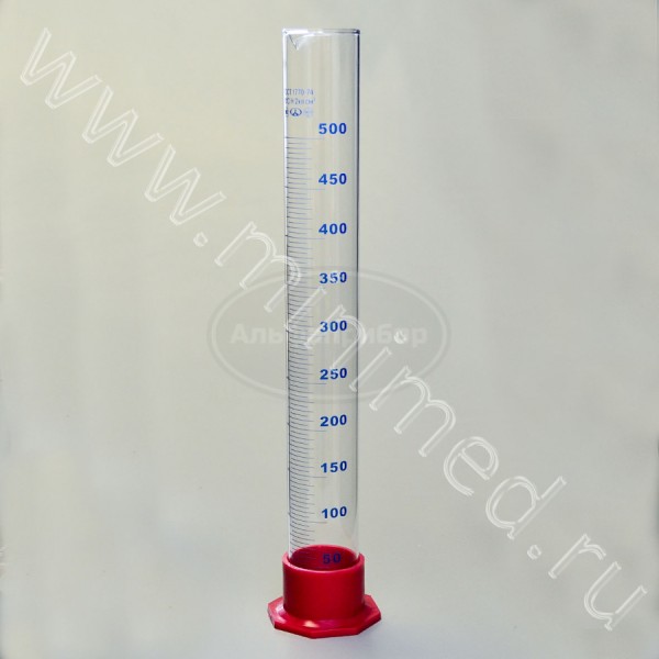 Цилиндр 3-500-2 (с делениями) ТУ 9464-013-52876351-2014, ГОСТ 1770-74, МиниМедПром, упаковка 6шт