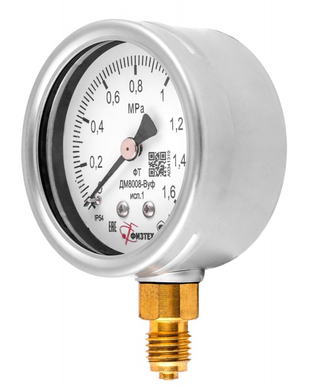 Вакуумметры, мановакуумметры, манометры общетехнические пылевлагозащищенные ДВ8008-ВУф, ДА8008-ВУф, ДМ8008-ВУф исп 1 Без заполнения