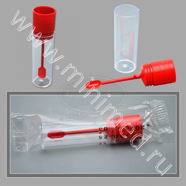 Контейнер для отбора, транспортировки и хранения биологических материалов, 18мл с герметичной крышкой и ложкой., диам.22*63 мм, стерильный, п/с, Aptaca, индивидуальная упаковка /1000шт