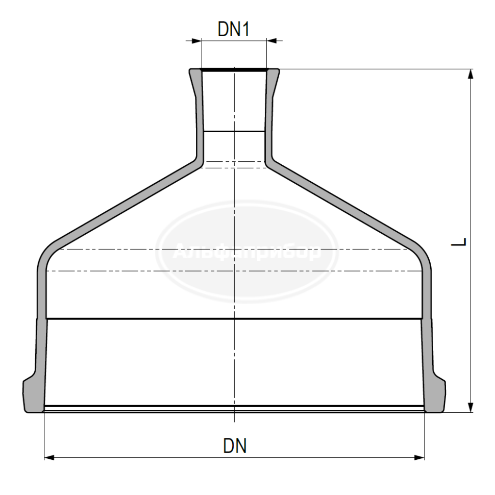 Переход PZ/RK DN=300мм DN1=25мм L=275мм W=4,0кг