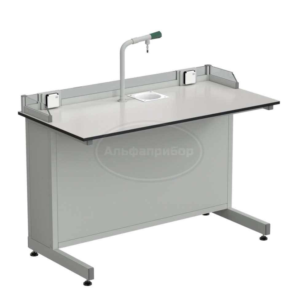 Стол ученический с подводом воды, с бортиком и розетками 1200х600х840 мм, раб. поверхность - Labgrade
