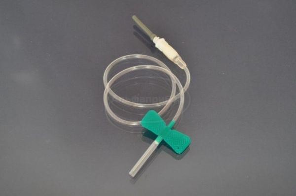 Игла-бабочка с луер адаптером 21G 3/4 для вакуумных пробирок (100 шт.)