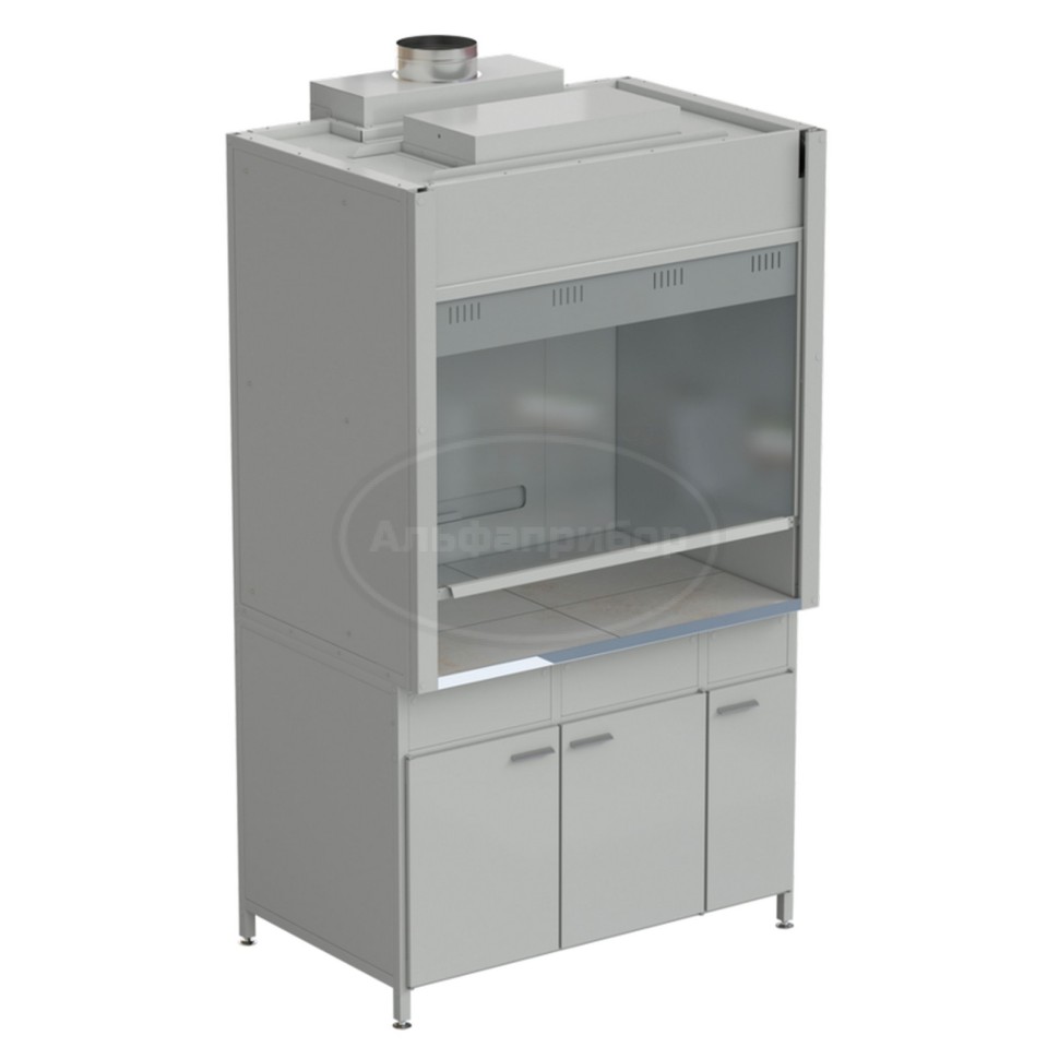 Шкаф вытяжной без подвода воды с ВЗБ светильником 1200х900х2145 мм, раб. поверхность - керамика