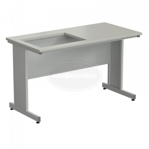 Приставка для весового стола 1500х750х900 мм, раб. поверхность - серый ламинат (отверстие для весового стола слева)