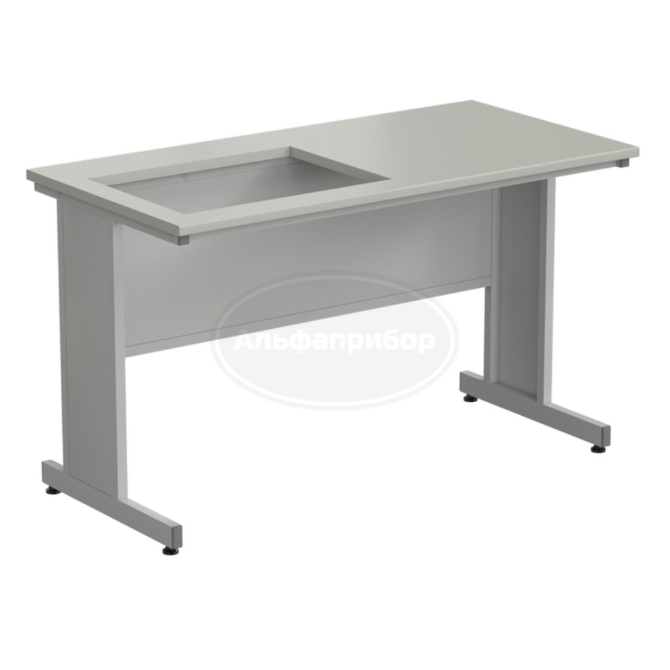 Приставка для весового стола 1500х750х900 мм, раб. поверхность - серый ламинат (отверстие для весового стола слева)