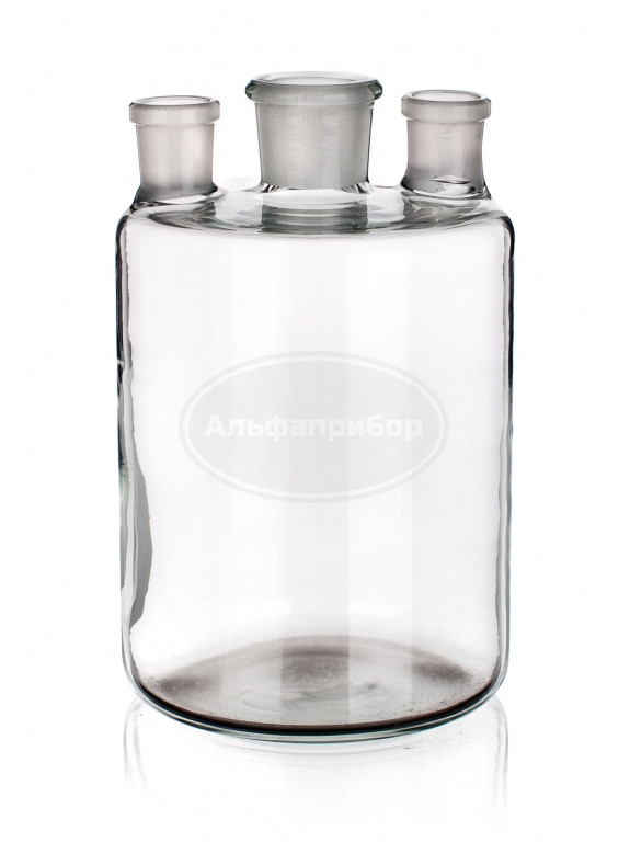 Бутыль Вульфа с 3-мя горловинами без крана 10000мл 50/42-29/32, Simax