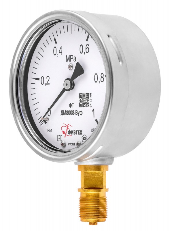 Вакуумметры, мановакуумметры, манометры общетехнические пылевлагозащищенные ДВ8008-ВУф, ДА8008-ВУф, ДМ8008-ВУф Без заполнения
