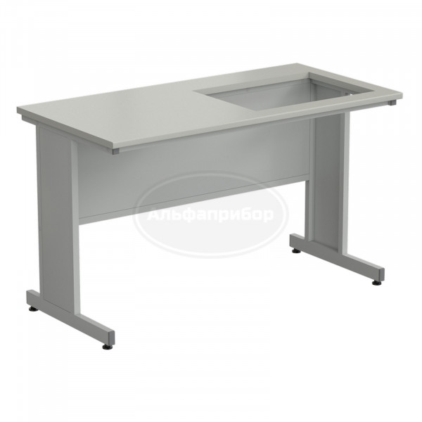 Приставка для весового стола 1500х750х900 мм, раб. поверхность - серый ламинат (отверстие для весового стола справа)