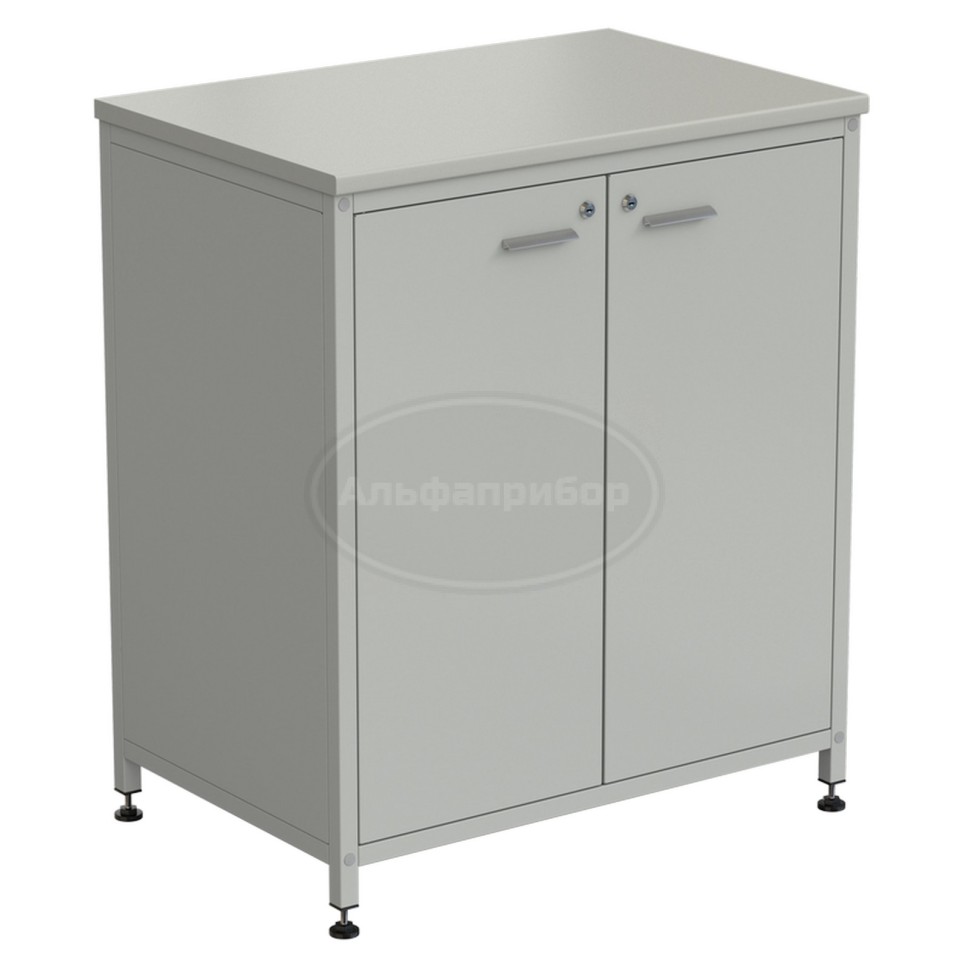 Шкаф-тумба серая 2 двери 910х615х1060 мм, раб. поверхность - серый ламинат