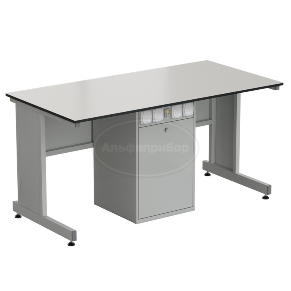Стол ученический с сервисной стойкой, с электрикой 1500х750х760 мм, раб. поверхность - Labgrade