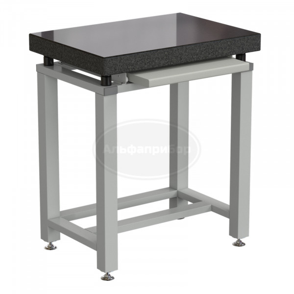 Стол для весов малый 630x450x750 мм, с выдвижной полкой, цвет каркаса - серый, гранит