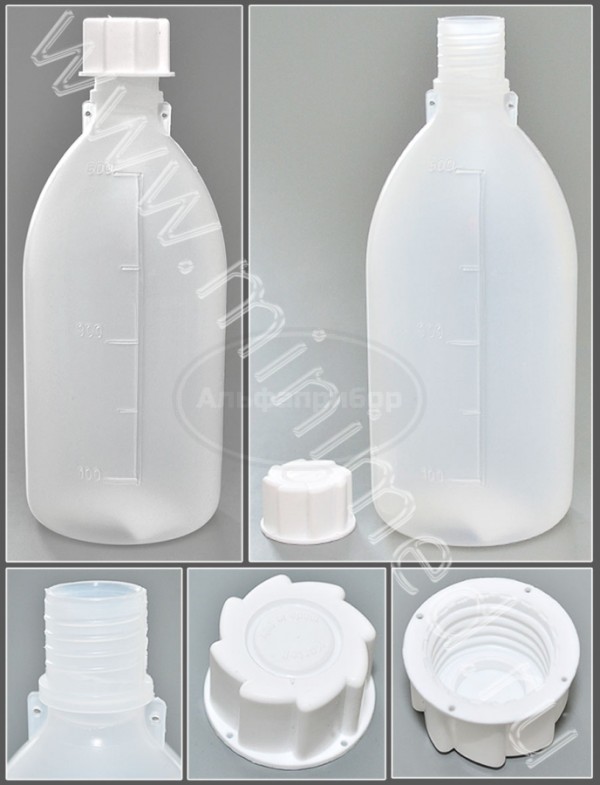 Бутылка градуированная 500мл, с узким горлом, с крышкой, п/п, Кartell