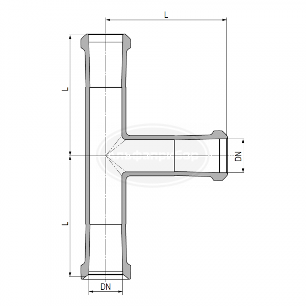 Тройник KZA/KZB/KZA DN=200мм L=300мм W=8,3кг