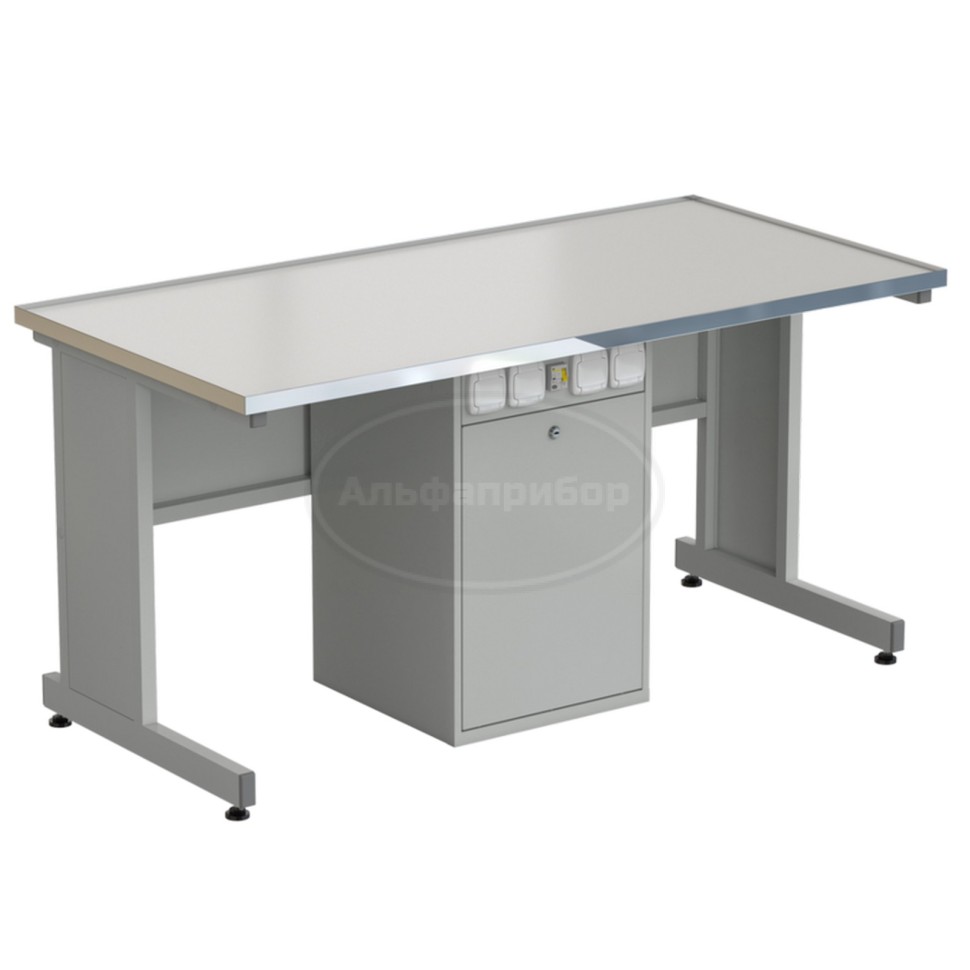 Стол ученический с сервисной стойкой, с электрикой 1515х750х760 мм, раб. поверхность - Labgrade-лайт
