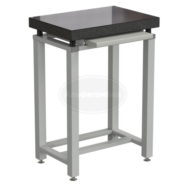 Стол для весов малый 630x450x900 мм, с выдвижной полкой, цвет каркаса - серый, гранит