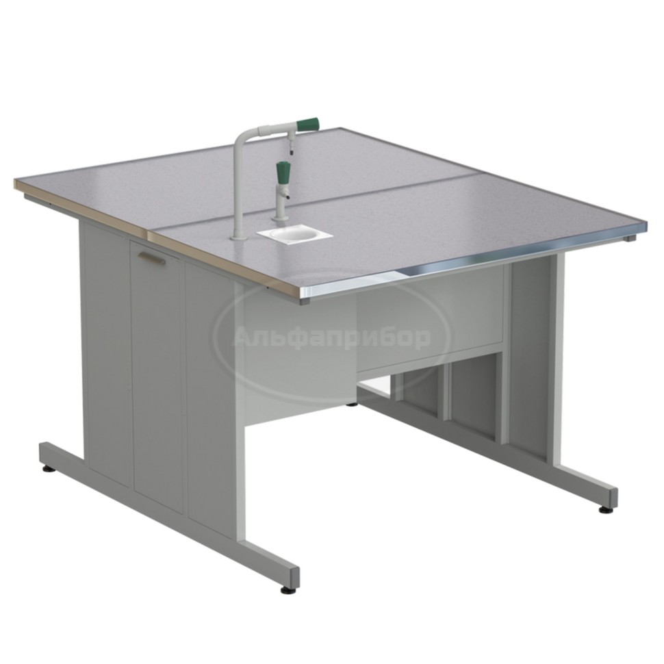 Стол островной с подводом воды 1212х1500х900 мм (1 комплект), раб. поверхность - монолитный керамогранит