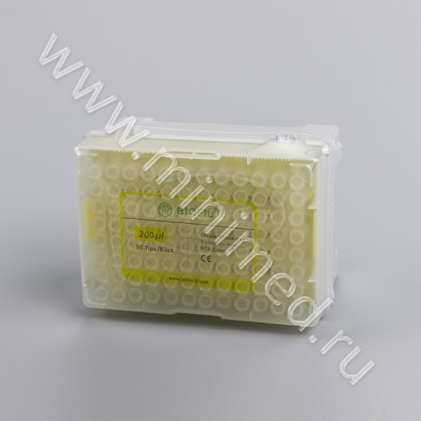Наконечник для дозаторов 10-200 мкл, универсальный, стерильный, без фильтра, без ДНК-аз, РНК-аз, Jet Bio-Filtration, упаковка 96/кор.10упаковка /20упаковка