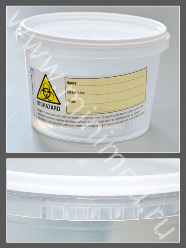Контейнер для отбора, транспортировки и хранения биологических материалов (для гистологии), 250мл с защелкивающейся крышкой, с этикеткой., нестерильный, п/п, Aptaca, кор 450шт