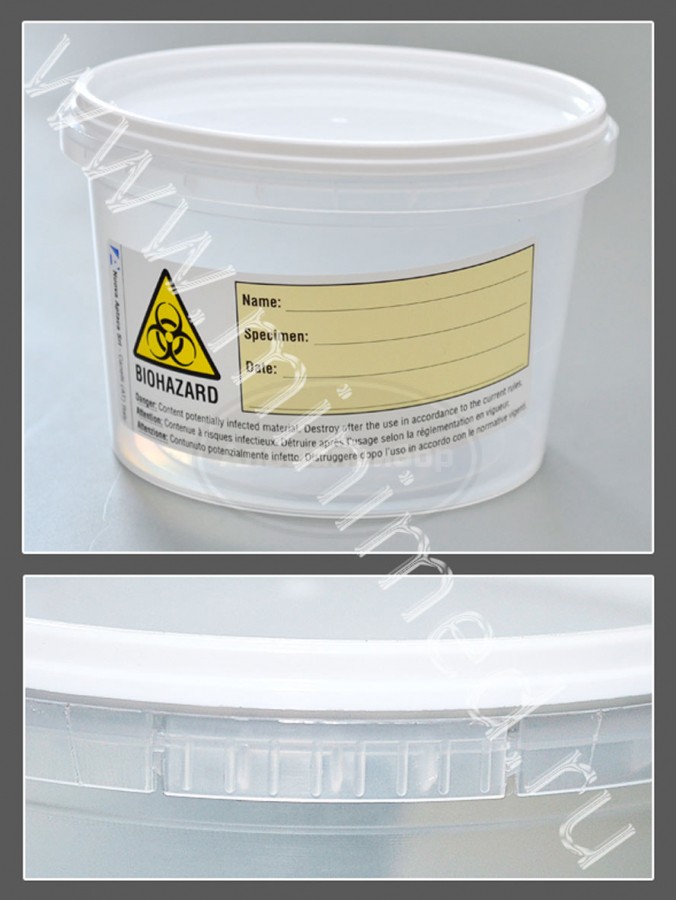 Контейнер для отбора, транспортировки и хранения биологических материалов (для гистологии), 250мл с защелкивающейся крышкой, с этикеткой., нестерильный, п/п, Aptaca, кор 450шт