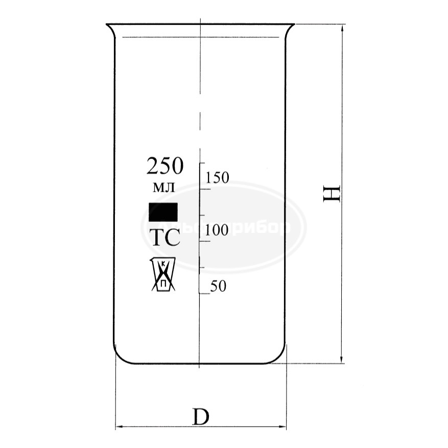 Стакан В-2-1000 ТС ГОСТ 25336-82, ISO 3819