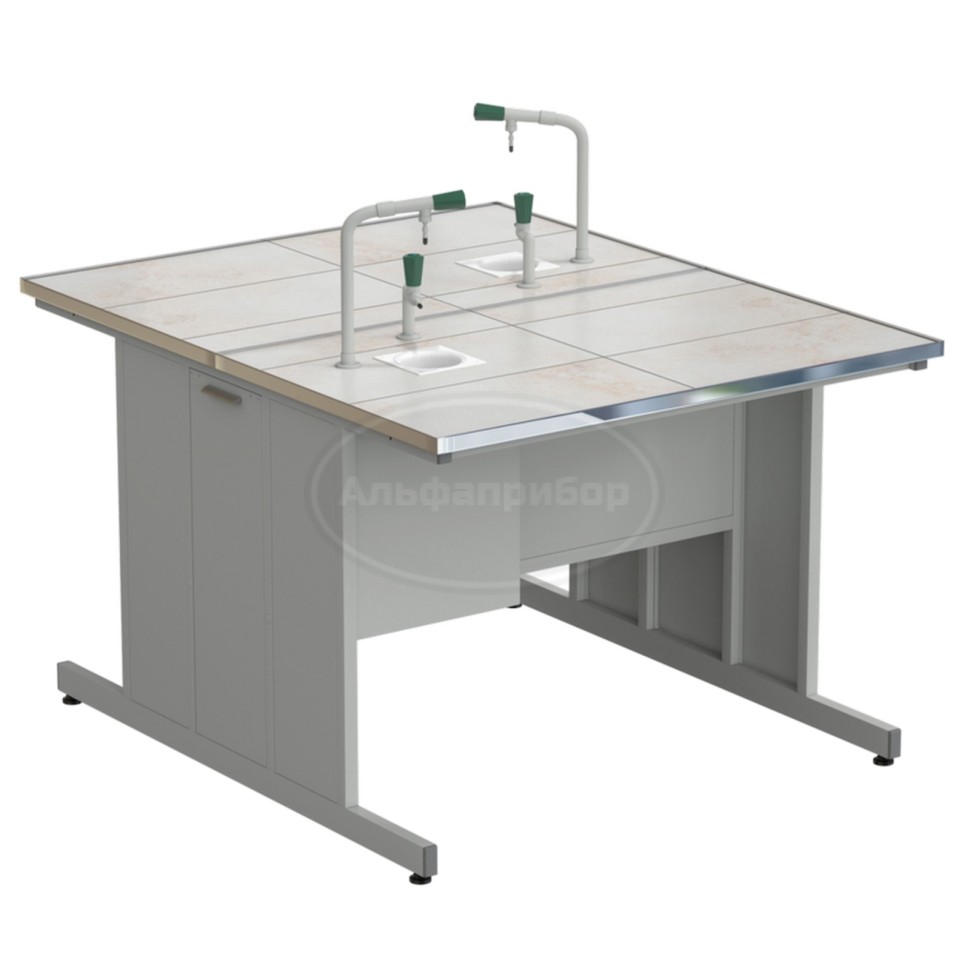 Стол островной с подводом воды 1212х1500х900 мм (2 комплекта), раб. поверхность - керамика