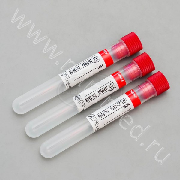 Пробирка полимерная лабораторная цилиндрическая 5мл, 12*86 мм, круглод., без делений, с пробкой, п/п, стерильная, упаковка 1500шт, FL medical