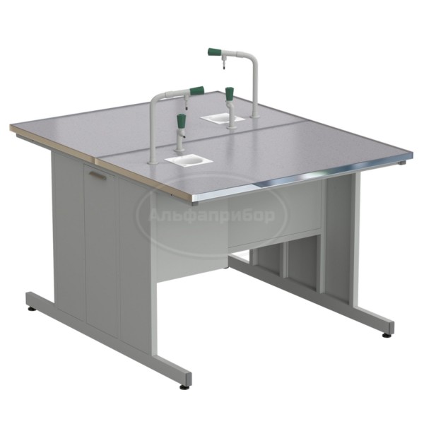 Стол островной с подводом воды 1212х1500х900 мм (2 комплекта), раб. поверхность - монолитный керамогранит
