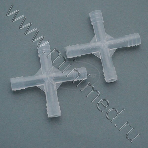 Переходник крестообразный, наружный диаметр 6 мм, п/п, Kartell, упаковка 10шт